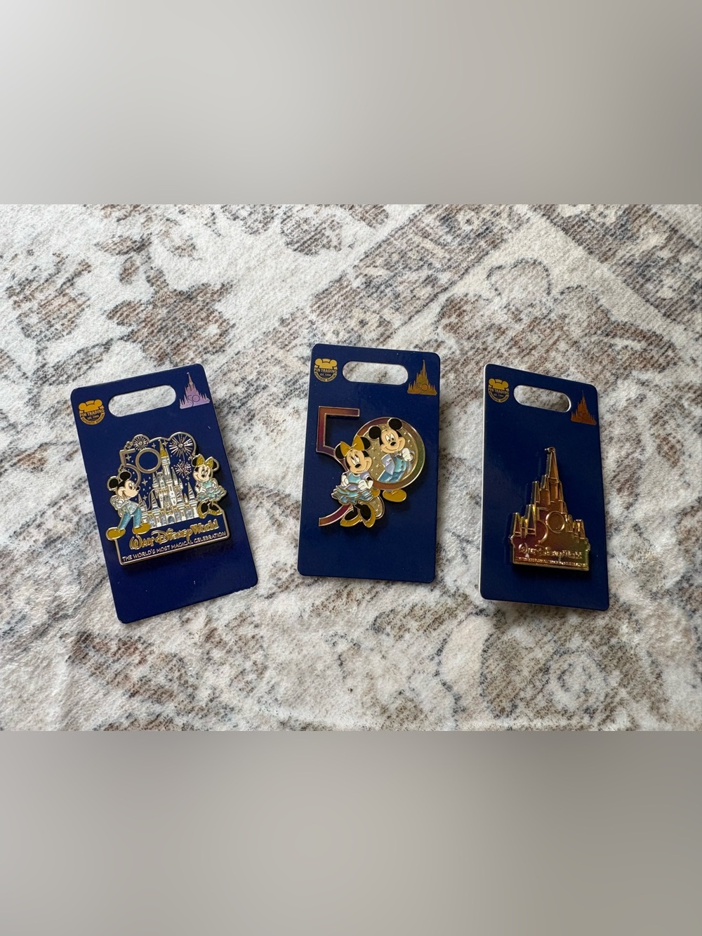 Disney Mickey & Minnie Mouse 50th Anniversary & Castle 50th Anniversary Pin Sets